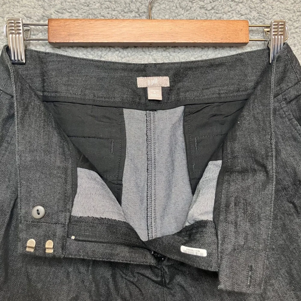 J Jill Jeans Women 6 Black Denim Pants Dark Grey Bootcut Stretch Business Office